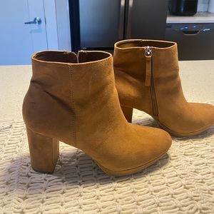 Camel suede booties - size 9